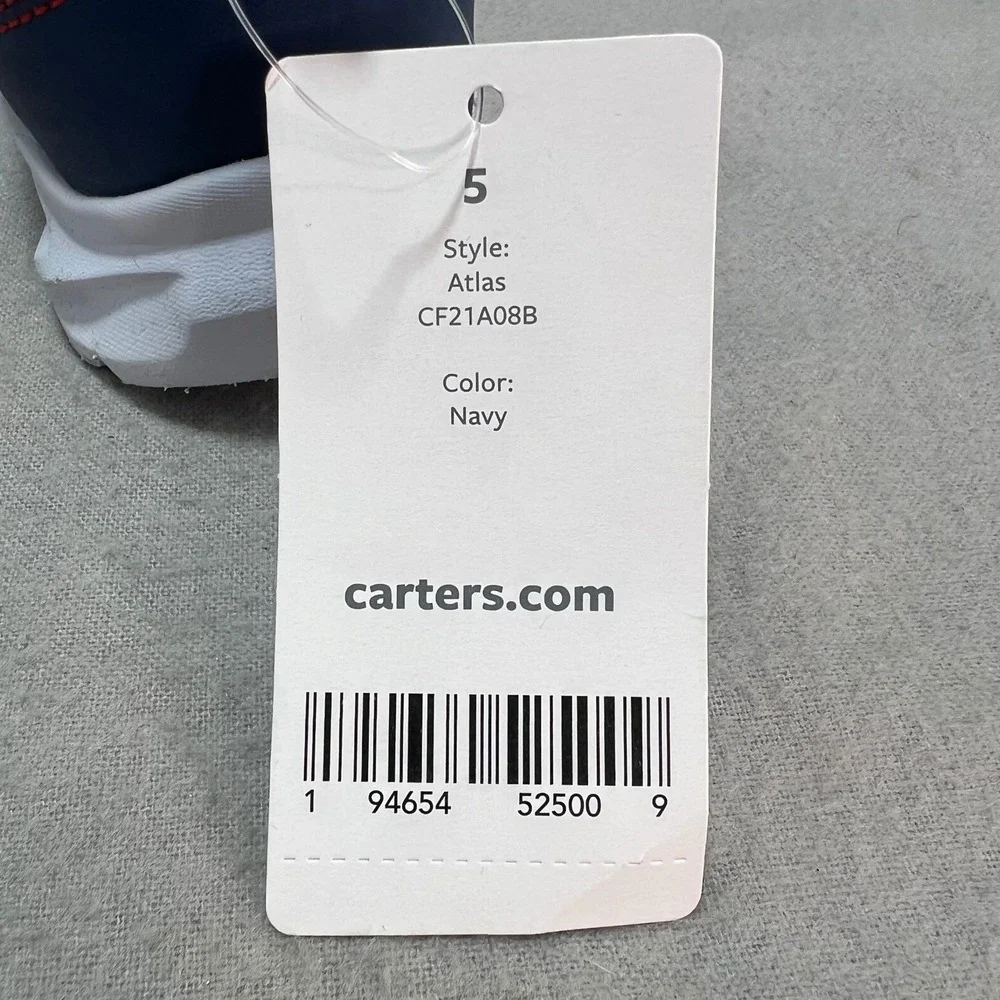 Carter's Atlas Sneakers Light Up Navy Orange Athletic Sporty Colorful Toddler 5M